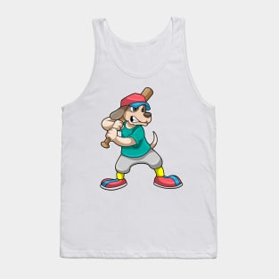 Dog at Baseball with Baseball bat Tank Top